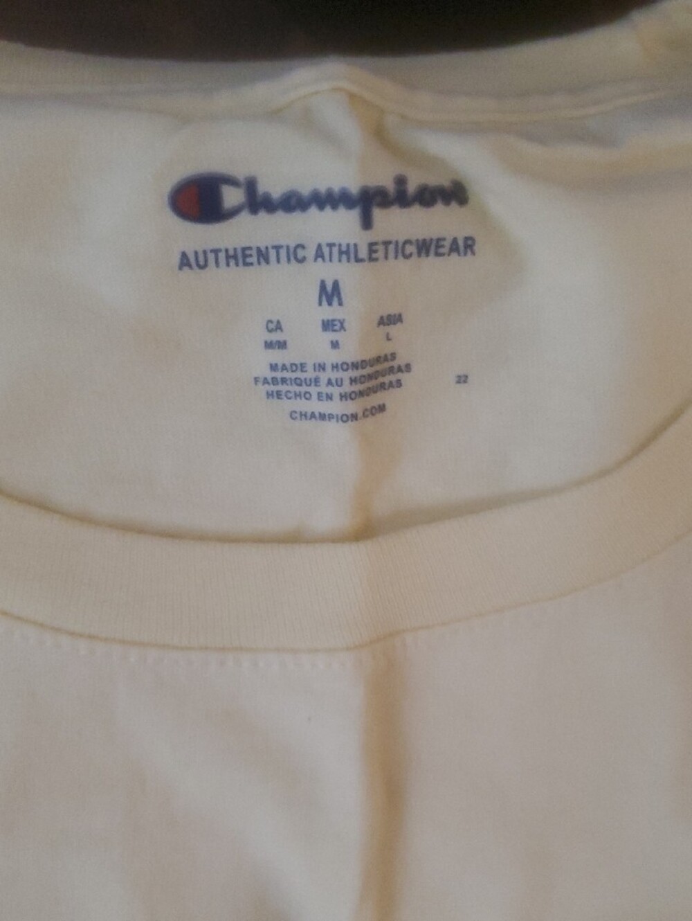 Champion Tee in Pale Yellow with Blue Script - Picture 3 of 3